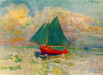 Odilon Redon - Red boat with blue sail